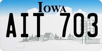 IA license plate AIT703