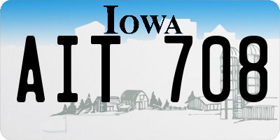IA license plate AIT708