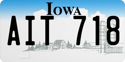 IA license plate AIT718