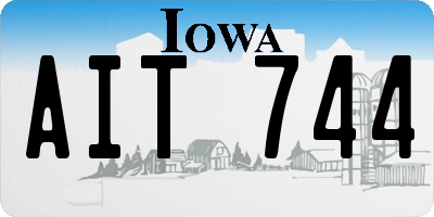 IA license plate AIT744