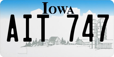 IA license plate AIT747