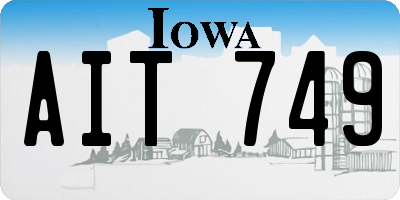 IA license plate AIT749