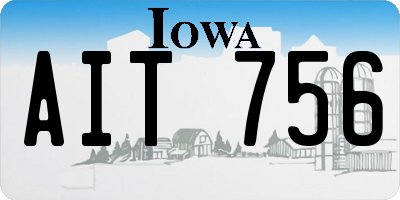 IA license plate AIT756