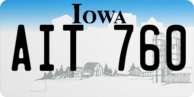 IA license plate AIT760