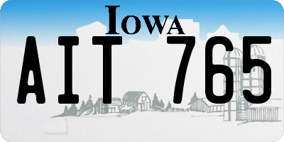 IA license plate AIT765