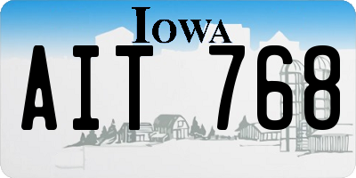 IA license plate AIT768
