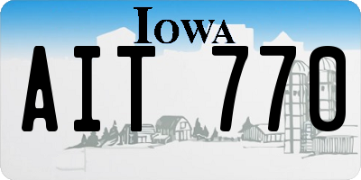 IA license plate AIT770