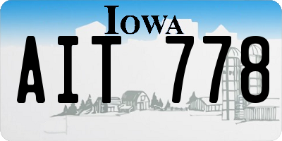 IA license plate AIT778