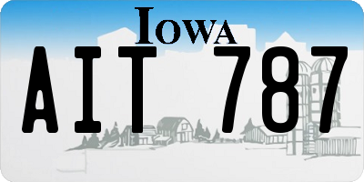 IA license plate AIT787