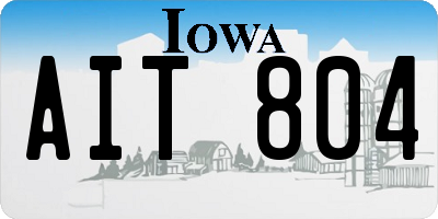 IA license plate AIT804