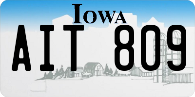 IA license plate AIT809