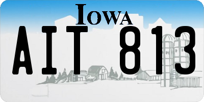 IA license plate AIT813