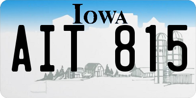 IA license plate AIT815