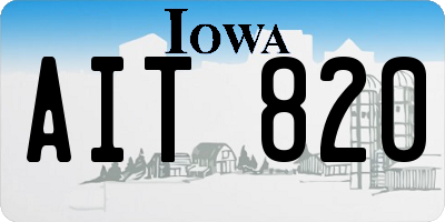 IA license plate AIT820
