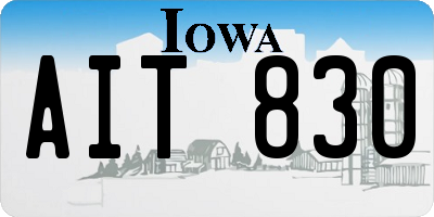 IA license plate AIT830