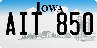 IA license plate AIT850