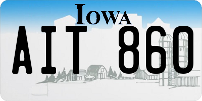 IA license plate AIT860