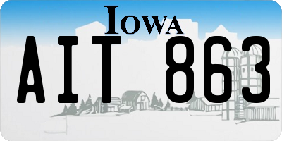 IA license plate AIT863