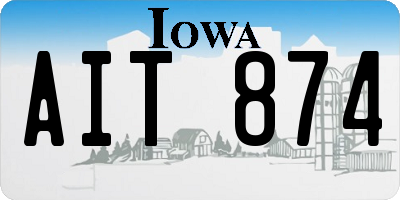 IA license plate AIT874