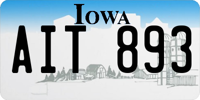 IA license plate AIT893