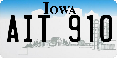 IA license plate AIT910