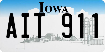 IA license plate AIT911