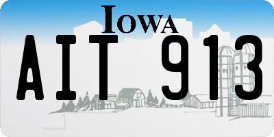 IA license plate AIT913