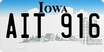IA license plate AIT916