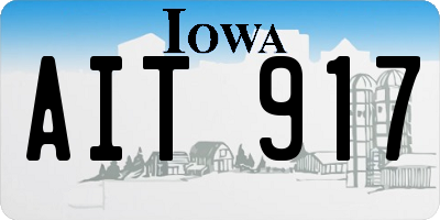 IA license plate AIT917