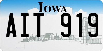 IA license plate AIT919