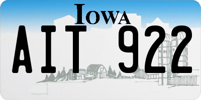 IA license plate AIT922