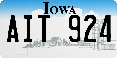 IA license plate AIT924