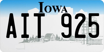 IA license plate AIT925