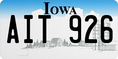 IA license plate AIT926