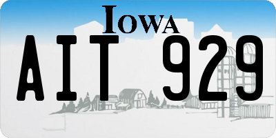 IA license plate AIT929