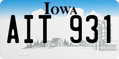 IA license plate AIT931