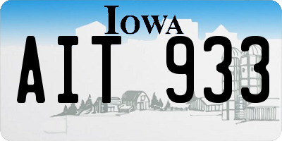 IA license plate AIT933