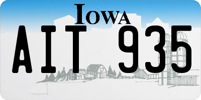 IA license plate AIT935