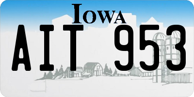 IA license plate AIT953