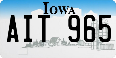 IA license plate AIT965