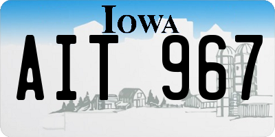 IA license plate AIT967