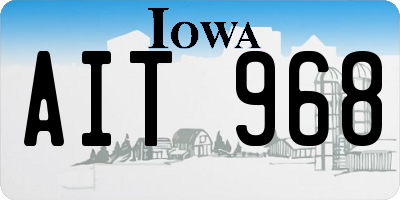 IA license plate AIT968