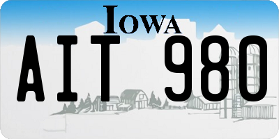 IA license plate AIT980