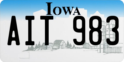 IA license plate AIT983