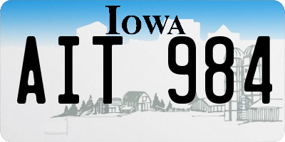 IA license plate AIT984