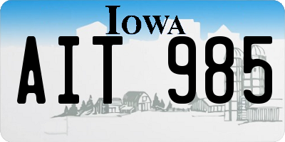 IA license plate AIT985
