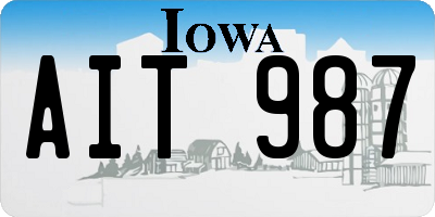 IA license plate AIT987