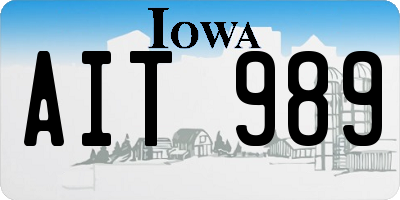 IA license plate AIT989