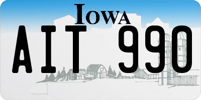 IA license plate AIT990