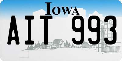 IA license plate AIT993